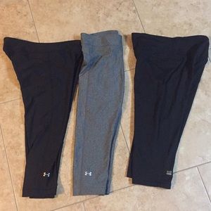 3 Under Armour capri workout pants lot